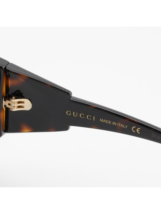 Gucci GG0875S 002 Sunglasses Havana Square Frame, Gradient Brown Lenses main image 6